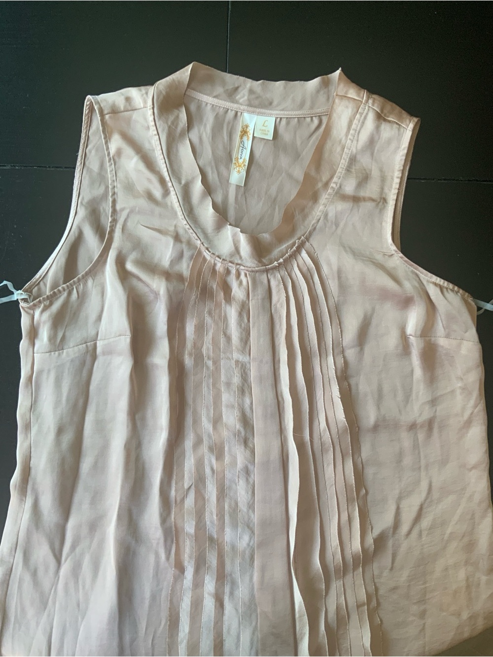 Adiva Blush Pintuck Sleeveless Camisole